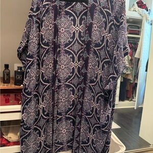 Xhilaration Purple and Blue Paisley Long Sleeve Top